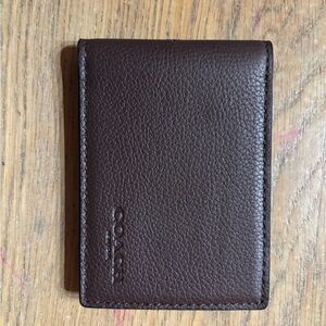 Coach Dark Brown Leather Card Holder